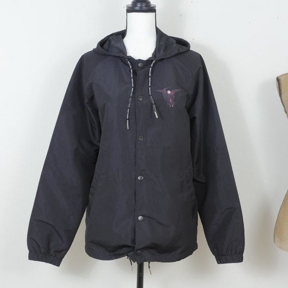 RIPNDIP Black Snap Button Hoodie Colorful Cat Flame Graphics Size Small Jacket - Picture 4 of 14